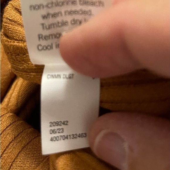 PUFF SHORT SLEEVE MIDCALF DRESS women size S vertical ribbing cinnamon/chestnuts - Picture 11 of 12